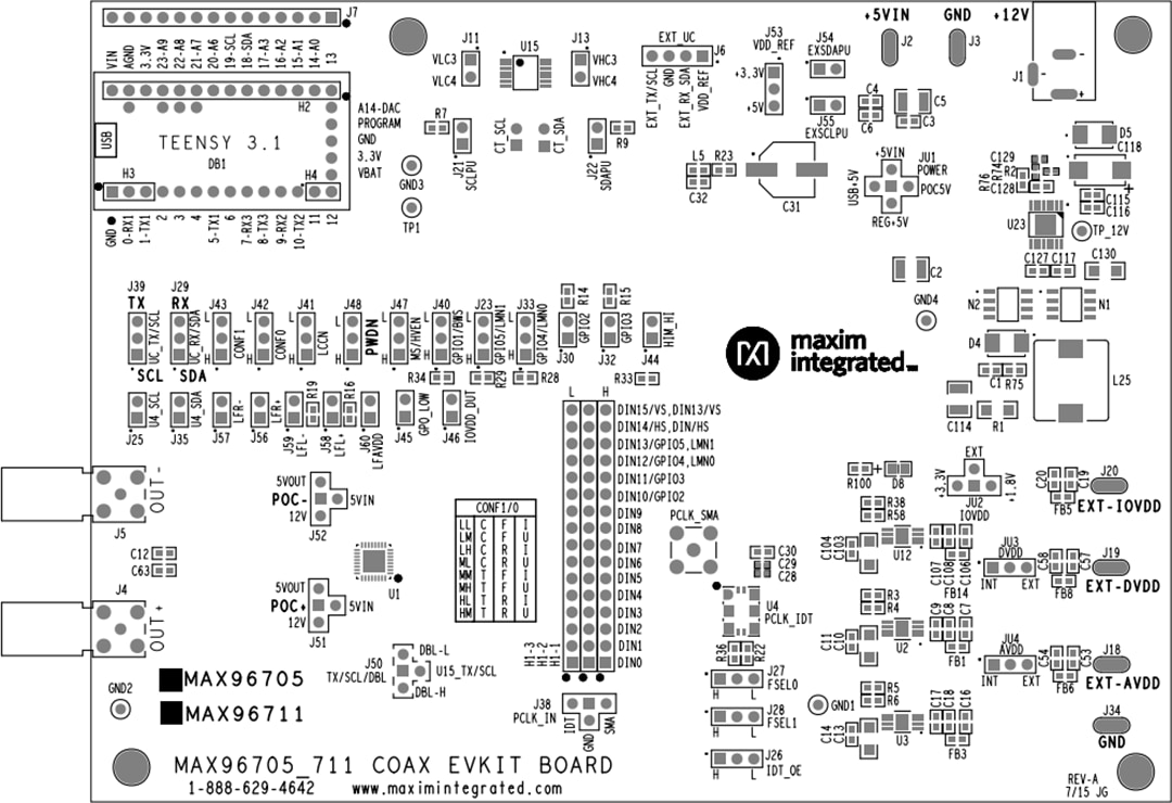 Analog Devices / Maxim Integrated MAX96705COAXEVKIT & MAX96711COAXEVKIT Eval Kits Analog Devices / Maxim Integrated MAX96705COAXEVKIT & MAX96711COAXEVKIT Eval Kits