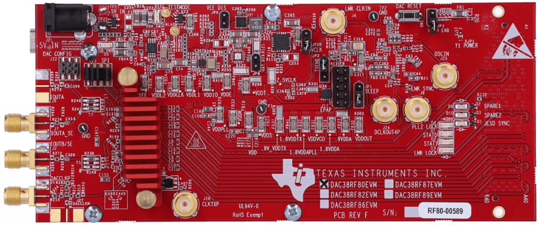 Mechanical Drawing - Texas Instruments DAC38RF80EVM Evaluation Module (EVM)