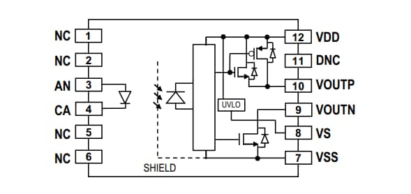 Block Diagram - Broadcom ACFL-3161 10A 600V CTI Gate Drive Optocouplers Block Diagram - Broadcom ACFL-3161 10A 600V CTI Gate Drive Optocouplers