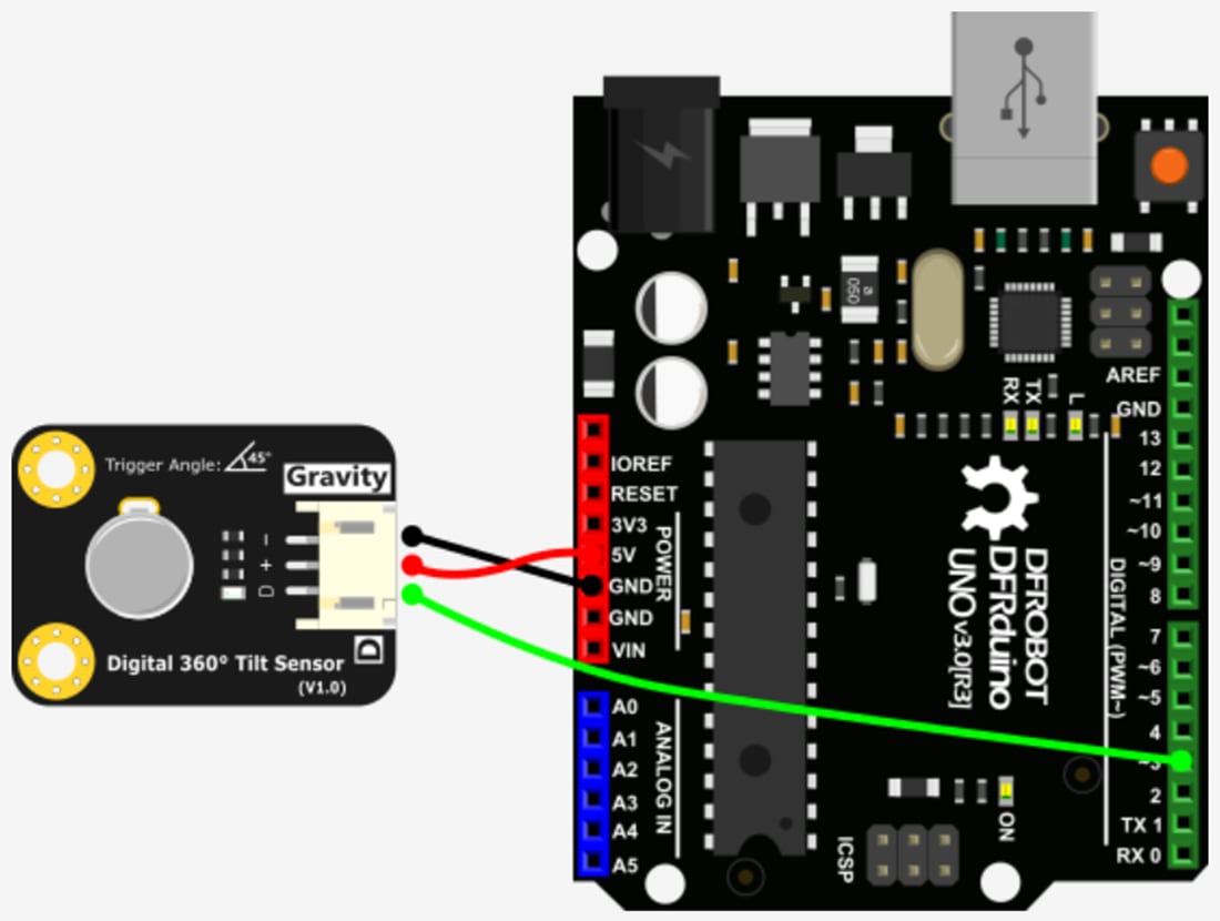 Mechanical Drawing - DFRobot Gravity DFR0830 Digital 360° Tilt Sensor