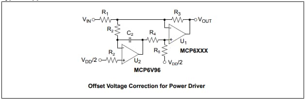 Application Circuit Diagram - Microchip Technology MCP6V96/6U/7/9 Operational Amplifiers