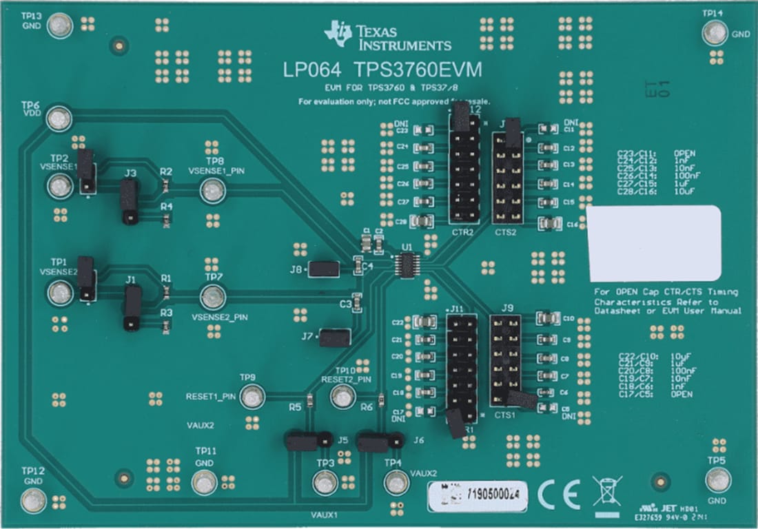 Mechanical Drawing - Texas Instruments TPS3760EVM Voltage Supervisor Evaluation Module