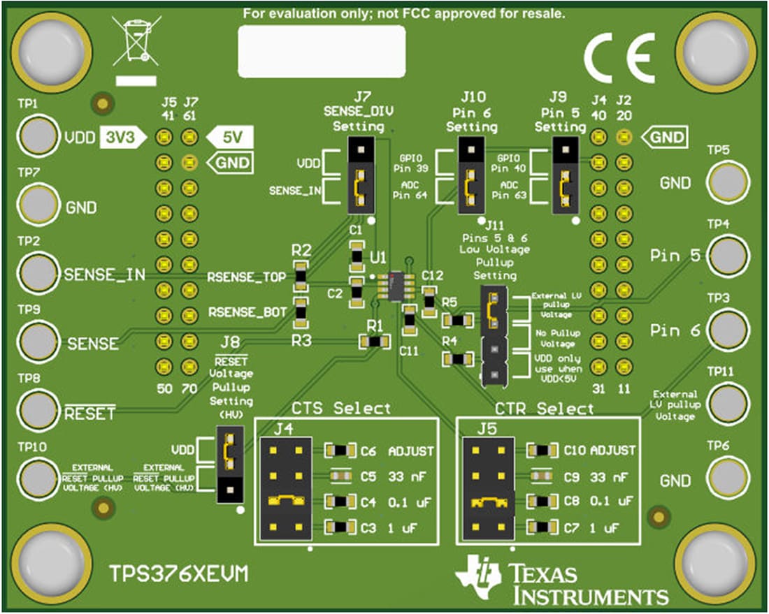 Mechanical Drawing - Texas Instruments TPS376XEVM Window Supervisor Evaluation Module